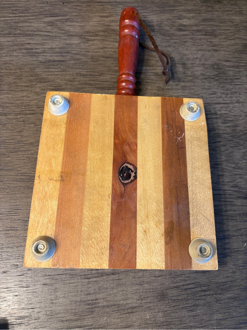 Striped Wooden Handled Serving Board - Picture 2 of 5